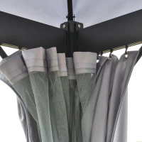 Outsunny 10' x 13' Patio Gazebo, Aluminum Frame, Outdoor Gazebo Canopy Shelter with Netting & Curtains, Garden, Lawn, Backyard and Deck, Gray(m-9)