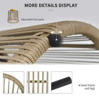 Outsunny 3 Pieces Wicker Patio Furniture Set, Rattan Bistro Set with Coffee Table and Cushions, Outdoor Conversation Set for Garden, Porch, Balcony, Coffee and White(m-6)