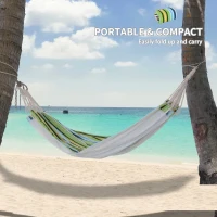 Outsunny Double Hammock, 78"x59" Patio Outdoor Hammock, Bed Sun Bed Lounge Garden Camping Hiking Furniture, Green(m-5)