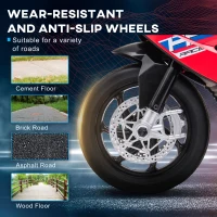 Aosom Licensed 6V Kids Ride on Motorcycle, Off-Road Battery Powered Three Wheels Dirtbike with USB, AUX, Music and Headlight for Toddler, Red(m-5)
