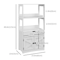 kleankin Farmhouse Bathroom Storage Cabinet, Linen Cabinet with Drawer and Shelves, 23.5" x 13" x 48.5", White(m-3)