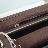 HOMCOM Rollaway Bed, Folding Bed with 3.25" Mattress, Portable Foldable Guest Bed with Adjustable Backrest, Steel Frame and Wheels, Brown(m-8)