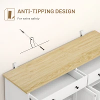 HOMCOM Modern Sideboard, Buffet Cabinet with Storage Drawers, Adjustable Shelves for Living Room, Dining Room, Entryway, White(m-7)