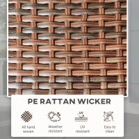 Outsunny Outdoor PE Rattan Foldable End Table, Φ23.6" x 27.6" H, Brown(m-5)