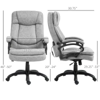 HOMCOM 6 Point Vibration Massage Office Chair with Heat, Microfibre Fabric Comfy Computer Desk Chair, Gray(m-3)