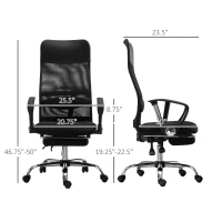 Vinsetto Office Chair High Back Mesh Executive Computer Desk Napping Seat, Height Adjustable, Swivel with Footrest and Lumbar Support(m-3)