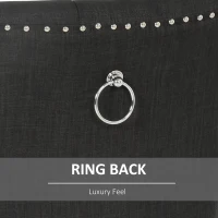 HOMCOM Swoop Air Linen Fabric Dining Chair with Nailhead Trim and Wood Legs, Dark Grey(m-7)