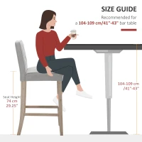 HOMCOM Bar Stools Set of 2, Upholstered Bar Height Kitchen Stools with Build-in Footrest, Solid Wood Legs, Beige(m-8)