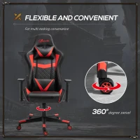 Vinsetto Racing Gaming Chair with RGB LED Lights, Adjustable Height, Gamer Office Chair, Computer Desk Chair, Black/Red(m-7)