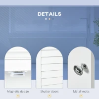 kleankin Over Toilet Storage Cabinet, Bathroom Wall Cabinet with Adjustable Shelf for Living Room and Entryway, White(m-6)