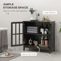 kleankin Kitchen Buffet Cabinet with 2 Doors, Modern Sideboard for Dining Room, Hallway, Living Room, Black(m-4)