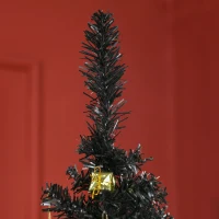 HOMCOM 6' Artificial Pencil Christmas Tree, Slim Xmas Tree with 390 Realistic Branch Tips and Plastic Stand, Black(m-8)