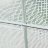 Outsunny 14.6' x 6.6' x 6.6' Walk-In Tunnel Greenhouse, Large Garden Hot House Kit with 6 Roll-up Windows & Roll Up Door, Steel Frame, White(m-9)