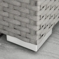 Outsunny 6 PCs Rattan Corner Sofa Set Outdoor Conservatory Furniture Grey(m-9)