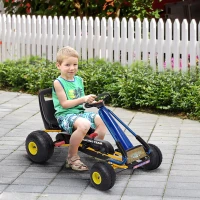 Soozier Pedal Go Kart Racing Style Children Ride On Car Outdoor Racer Adjustable Seat(m-1)