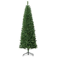 HOMCOM 7FT Pencil Christmas Tree, Artificial Christmas Tree with Automatic Open for Home Party, Green(m-11)