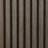 HOMCOM 24"x24" Wood Panels for Wall, 4 Pack Acoustic Panels, Sound Absorbing Slat Wall For Interior Wall Decor, Home, Brown(m-10)