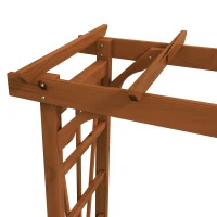 Outsunny Patio Wooden Bench, Outdoor Bench for Vines/Climbing Plants, Brown(m-9)