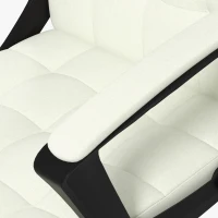 Vinsetto Mid Back Office Chair, Computer Chair for Desk, with Adjustable Height, Swivel Wheels, Arms, Cream White(m-7)