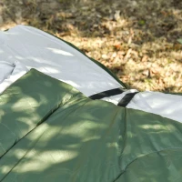 Outsunny 2-Person Folding Camping Cot Portable Outdoor Bed Set with Sleeping Bag, Inflatable Air Mattress, Comfort Pillows and Carry Bag, Soft and Comfortable for Outdoor Travel Camp Beach Vacation(m-8)