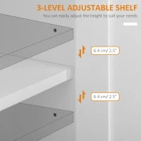 HOMCOM Modern Rolling Kitchen Island Cart with 3 Drawers Towel Rack Double Door Storage Cabinet White(m-5)