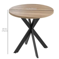 HOMCOM 29" Dining Table, Contemporary Round Kitchen Table with Steel Legs, Brown(m-3)