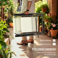 Outsunny Zero Gravity Lounge Chair Set, 2 Pieces Reclining Folding Outdoor Lounge Chairs with Headrest Side Tray, Cream(m-5)