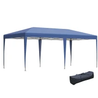 Outsunny 10' x 20' Outdoor Gazebo Pop Up Canopy Party Tent with Carrying Bag, Blue(m-1)