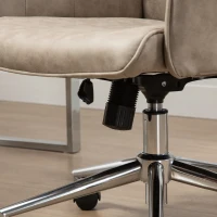 Vinsetto Microfiber Home Office Chair, Tufted Height Adjustable Computer Desk Chair with Swivel Wheels and Padded Armrests, Light Gray(m-9)