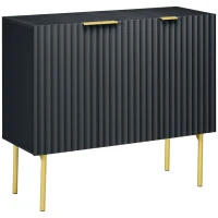 HOMCOM Modern Storage Cabinet Sideboard Buffet Cabinet with Gold Legs for Living Room Dining Room Hallway Black(m-2)