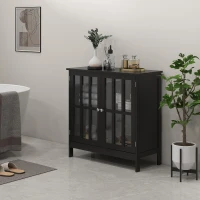 kleankin Kitchen Buffet Cabinet with 2 Doors, Modern Sideboard for Dining Room, Hallway, Living Room, Black(m-8)