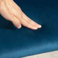 HOMCOM Upholstered Dining Chairs Set of 4, Velvet Accent Chair with Back and Wood-grain Steel Leg for Kitchen, Dark Blue(m-9)