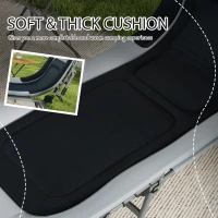 Outsunny Heavy Duty Camping Cot, Folding Bed with Soft Padded Cushion and 180° Adjustable Backrest, 400 lbs. Capacity, Gray(m-5)