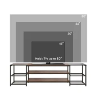 HOMCOM Industrial TV Cabinet, TV Stand for TVs Up to 80" with Storage Shelf and Steel Frame(m-7)