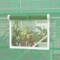 Outsunny 6.6' x 11' x 7' Walk-in Greenhouse Outdoor Plant Tunnel Warm Hot House w/ Roll Up Door and 6 Mesh Windows, Steel Frame, Green(m-10)