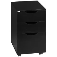 HOMCOM 3 Drawer Mobile File Cabinet, Rolling Printer Stand, Vertical Filing Cabinet, Black(m-11)
