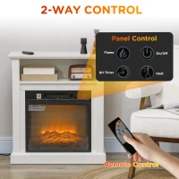 HOMCOM 27" Freestanding Electric Fireplace with Mantel, 1400W Replaceable Fireplace Insert Heater with Timer, White(m-5)
