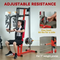 Soozier Chest Fly and Chest Press Machine for Back, Pectoral, Rear Deltoid and Shoulder Training, Red(m-6)