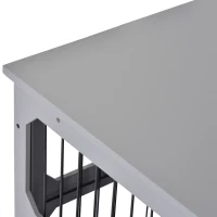 PawHut Dog Crate Furniture Decorative Cage Kennel with Strong Construction Materials & a Classic Americana Style, Grey(m-8)
