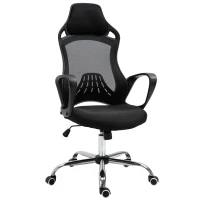 Vinsetto High Back Office Chair Mesh Desk Chair with Adjustable Backrest, Swivel Task Chair with Ergonomic Design Conference Office, Black(m-2)