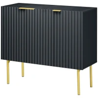 HOMCOM Modern Storage Cabinet Sideboard Buffet Cabinet with Gold Legs for Living Room Dining Room Hallway Black(m-11)