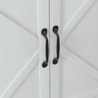 HOMCOM Sideboard Buffet, Storage Cabinet with Barn Door and Adjustable Shelf, TV Stand for TVs up to 65 Inches, White(m-10)