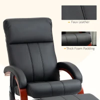 HOMCOM Vibration Recliner Chair with Ottoman and Remote, 10 Vibration Point, Black(m-7)
