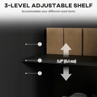 HOMCOM Modern Kitchen Storage Cabinet, Sideboard Buffet Cabinet with Adjustable Shelves for Hallway, Black(m-5)