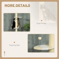 PawHut 4-Tier Floor to Ceiling Cat Tree Height Adjustable 87 -103 Inch(m-6)