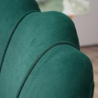 HOMCOM Modern Accent Chair, Velvet-Touch Fabric Leisure Club Chair with Gold Metal Legs for Bedroom, Dark Green(m-9)