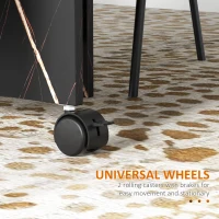 HOMCOM Foldable Dining Table, Drop Leaf Folding Side Table Console Writing Desk with 2 Wheels for Kitchen, Dining Room(m-7)