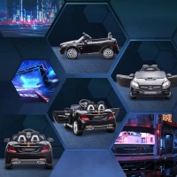 Aosom 12V Ride On Car with Parent Remote Control Two Motors Music Lights Suspension Wheels for 3-6 Years Black(m-7)