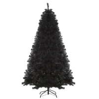 HOMCOM 6ft Artificial Christmas Tree Unlit Douglas Fir with Realistic Branch Tips, Black Halloween Style(m-11)