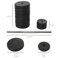 Soozier Adjustable 2 x 55lbs Weight Dumbbell Set for Weight Fitness Training Exercise Fitness Home Gym Equipment, Black (Pair)(m-3)